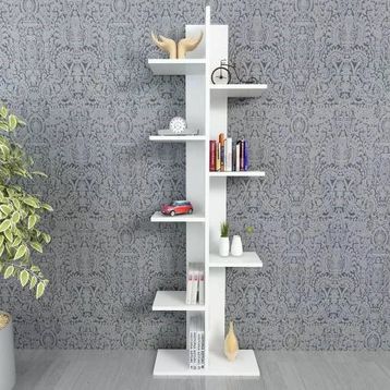 Vivense Karo Dekoratif Beyaz Kitaplık