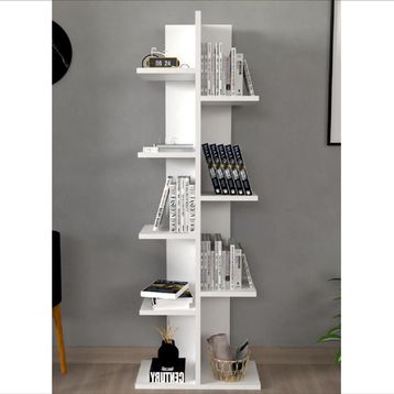 Vivense Karo Dekoratif Beyaz Kitaplık
