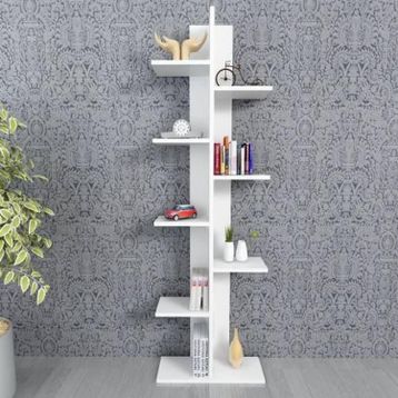 Vivense Karo Dekoratif Beyaz Kitaplık