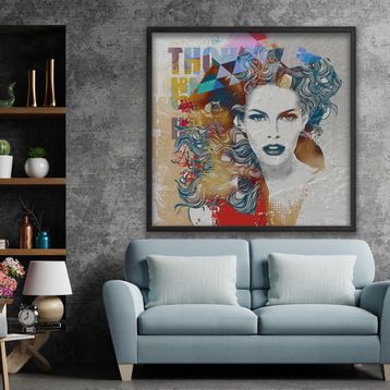 Vivense Modern Yağlı Boya Dokulu Ahşap Tablo