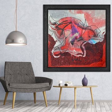 Vivense Mor Yağlı Boya Dokulu Ahşap Tablo