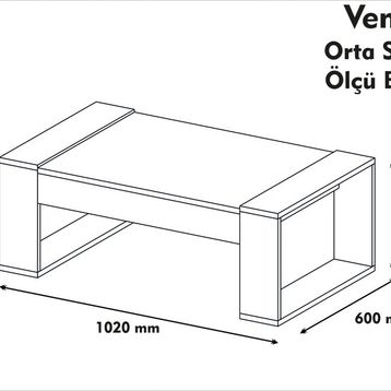 Vivense Venüs Ceviz Beyaz Orta Sehpa