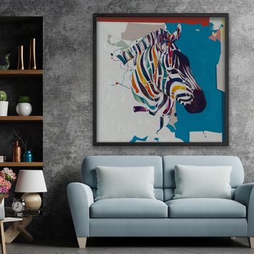 Vivense Zebra Yağlı Boya Dokulu Ahşap Tablo