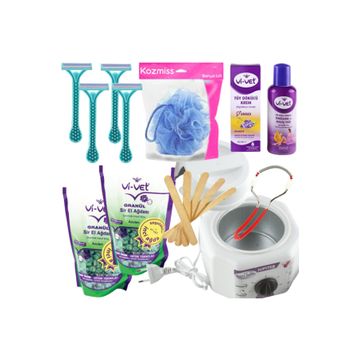 Vivet 9 Parça Ağda Isıtıcı Makine Azulen Boncuk Ağda Seti