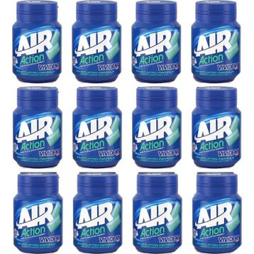 Vivident 63 gr Xylıt Air Action Nane ve Okaliptus Aromalı Şekersiz Tatlandırıcılı Draje Sakız (12 adet)