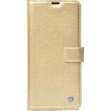 Vivo Y20 Standlı Kartlıklı Cüzdanlı Kapaklı Gold Kılıf