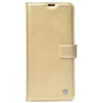 Vivo Y20 Standlı Kartlıklı Cüzdanlı Kapaklı Gold Kılıf