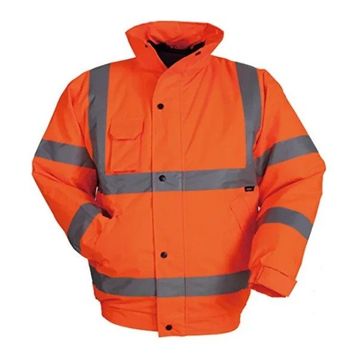 Vizwell VWJK04 300 D Oxford Reflektörlü Turuncu İçi Kapitoneli Bomber Mont