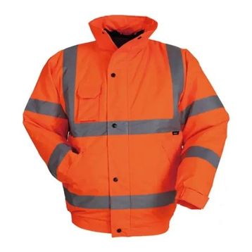 Vizwell VWJK04 300 D Oxford Reflektörlü Turuncu İçi Kapitoneli Bomber Mont