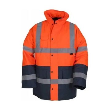 Vizwell VWJK05 300D Oxford Turuncu Lacivert Reflektörlü Parka