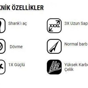VMC 9617PS Permasteel No:8 - 100'lü Üçlü Olta İğnesi