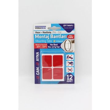 Vodaseal 12'li Şeffaf Çift Taraflı Montaj Bandı
