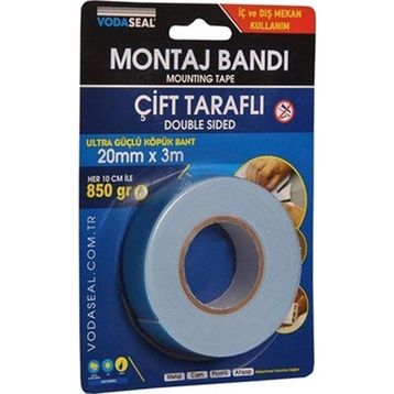 Vodaseal 20 mm 3 mt Çift Taraflı Montaj Bandı