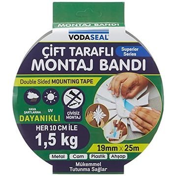 Vodaseal 53.01.039 19x25 mt Çift Köpük Montaj Bandı