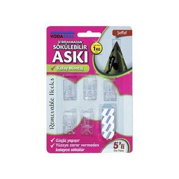 Vodaseal Beyaz 5'li İz Bırakmayan Askı