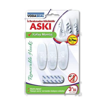 Vodaseal İz Bırakmaz 3'lü Beyaz Askı