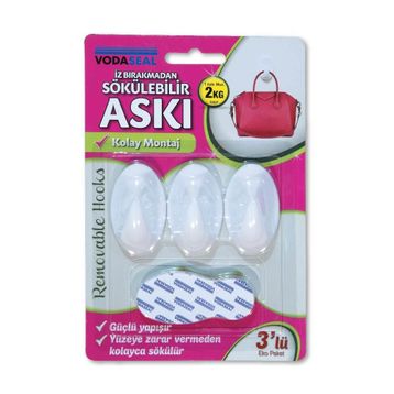 Vodaseal İz Bırakmaz 3'lü Beyaz Askı