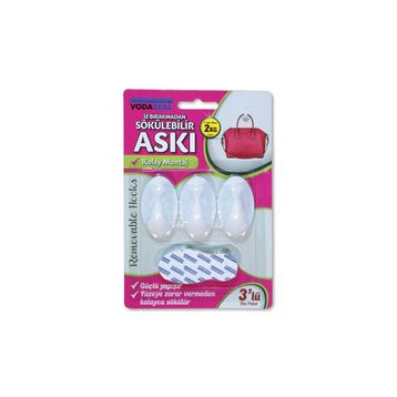 Vodaseal İz Bırakmaz 3'lü Beyaz Askı