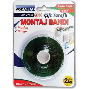 Vodaseal Şeffaf 19 mm x 5 mt VHB Montaj Bandı