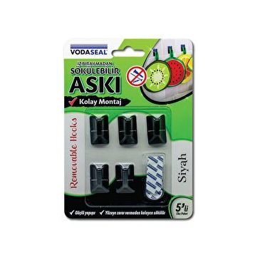 Vodaseal Şeffaf 5'li Max 1kg İz Bırakmadan Sökülebilir Askı
