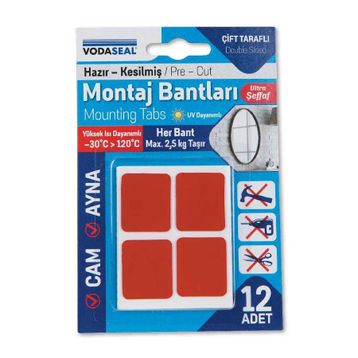 Vodaseal Şeffaf Ebatlı Montaj Bandı