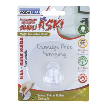 Vodaseal Şeffaf Yuvarlak Sihirli Askı