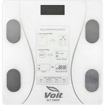 Voit BLT5000 Beyaz Bluetooth Özellikli Akıllı Vücut Analiz Baskülü