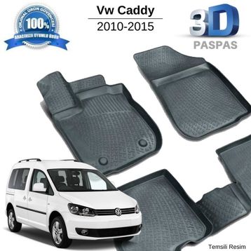 Volkswagen Caddy 2010-2015 3D Havuzlu Paspas