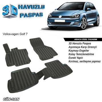 Volkswagen Golf 3D Havuzlu Paspas Takımı