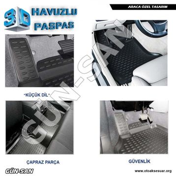 Volkswagen Passat B7 3D Havuzlu Paspas