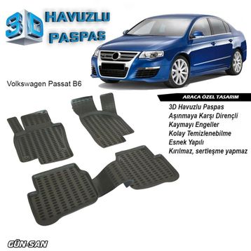 Volkswagen Passat B7 3D Havuzlu Paspas