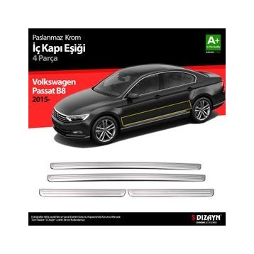 Volkswagen Passat B8 2015 Üzeri S-Dizayn 4 Parça Krom İç Kapı Eşiği