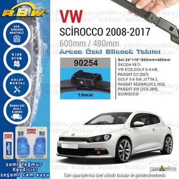 Volkswagen Scirocco RBW 2008-2017 Muz Silecek Takımı