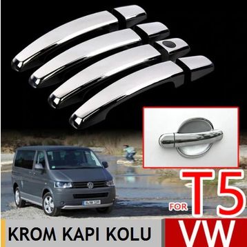 Volkswagen T5 Caravelle 2003 2010 Paslanmaz Çelik 4 Kapı Krom Kapı Kolu