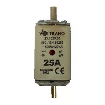 Voltrano Kale Porselen NH00 25A 00 Boy Bıçaklı Sigorta Buşonu