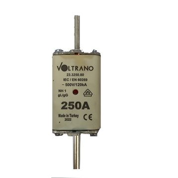 Voltrano Kale Porselen NH1 250A 1 Boy Bıçaklı Sigorta Buşonu