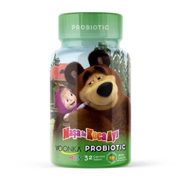 Voonka Kids Maşa ile Koca Ayı Probiotic 30 Çiğneme Tableti