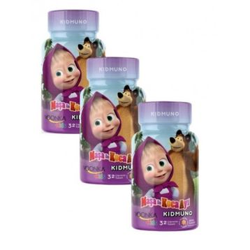 Voonka Kids Maşa ve Koca Ayı Kidmuno Bal Aromalı 32 Çiğneme Tableti