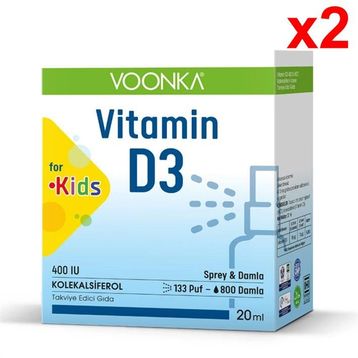 Voonka Kids Vitamin D3 400 IU 2x20 ml Sprey