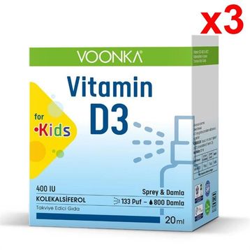 Voonka Kids Vitamin D3 400 IU 3x20 ml Sprey