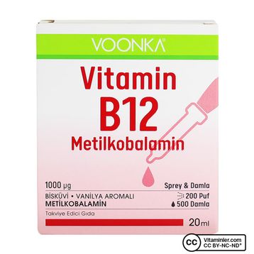 Voonka Vitamin B12 Metilkobalamin 1000 mcg 20 ml Damla