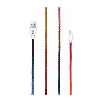 Vorson CC-003 Handmade Rainbow Micro Android 100 cm Şarj ve Data Kablosu