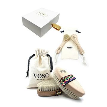 Vose 2'li Set Doğal At Kılı Selülit Tulip + Yüz Fırçası