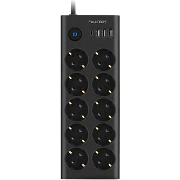 Vothoon Fulltech FTR14 Type-C Girişli 3 USB Akım Korumalı 10'lu Priz