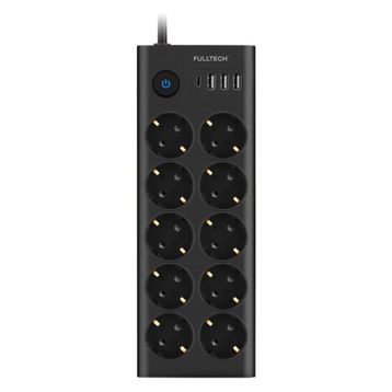 Vothoon Fulltech FTR14 Type-C Girişli 3 USB Akım Korumalı 10'lu Priz