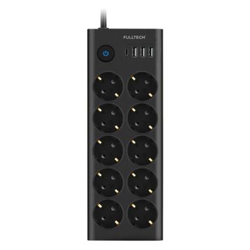 Vothoon Fulltech FTR14 Type-C Girişli 3 USB Akım Korumalı 10'lu Priz