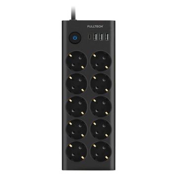 Vothoon Fulltech FTR14 Type-C Girişli 3 USB Akım Korumalı 10'lu Priz