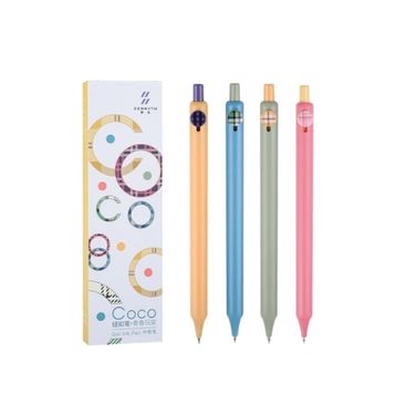 Vox Art Zennyth Coco 0.4 mm Macaron Renkler 4'lü Siyah Roller Kalem