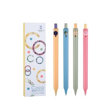 Vox Art Zennyth Coco 0.4 mm Macaron Renkler 4'lü Siyah Roller Kalem