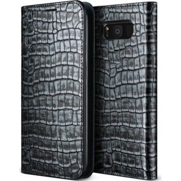 Vrs Design Galaxy S8 Genuine Croco Diary Dark Silver Kılıf